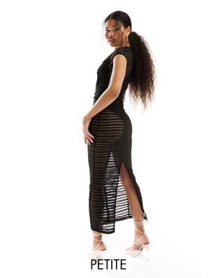 Jaded Rose Petite Jaded Rose Petite ruched dress in black-Green