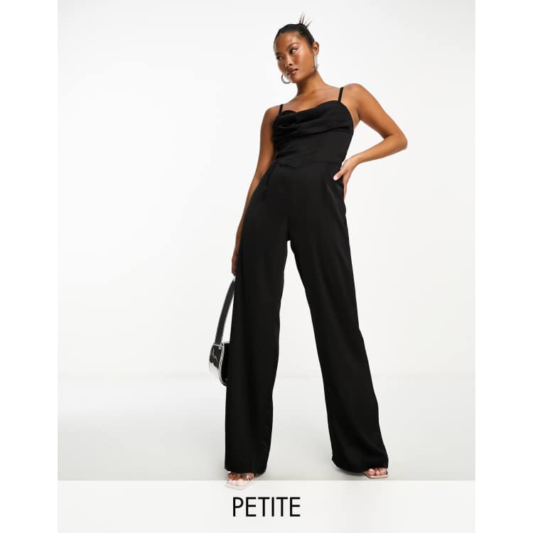 River Island Bardot Corset Jumpsuit in Black