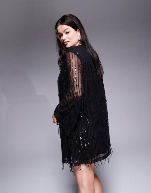 knee length dresses for ladies Vadra Backless Fringe Mini Dress | Jaded London