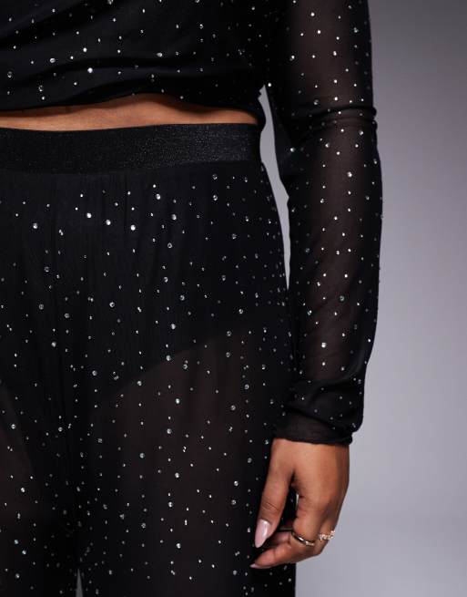 Jaded Rose Plus - Pantalon d'ensemble à strass thermocollés - Noir, 5 de 5