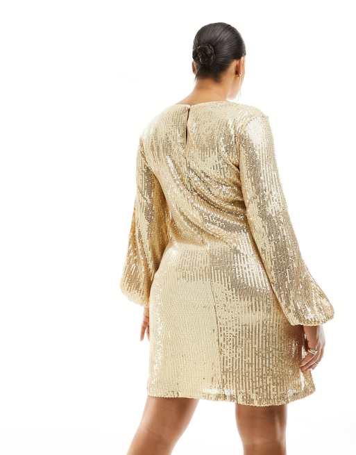 Plus sequin shift outlet dress