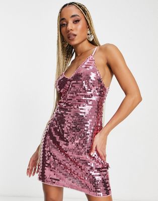 Jaded Rose embellished cami mini dress in metallic pink - ASOS Price Checker