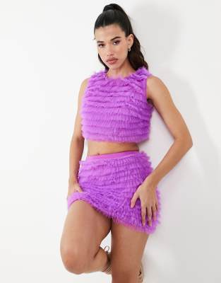 Jaded Rose Sleeveless Crop Top In Purple