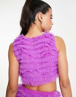 Jaded Rose Sleeveless Crop Top In Purple