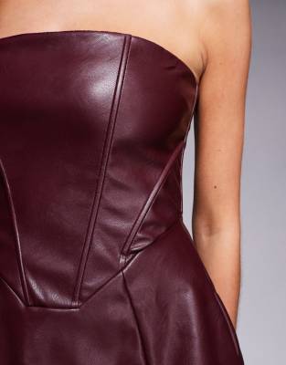 JADED ROSE STRUCTURED PU MINI DRESS 