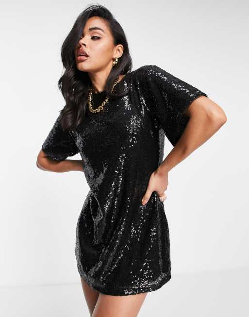 Sequin tee best sale shirt dress