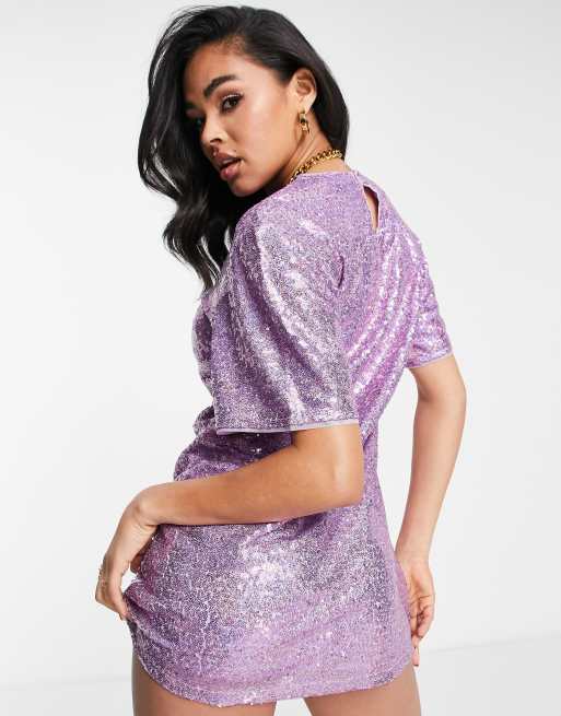 Purple sparkle hot sale top