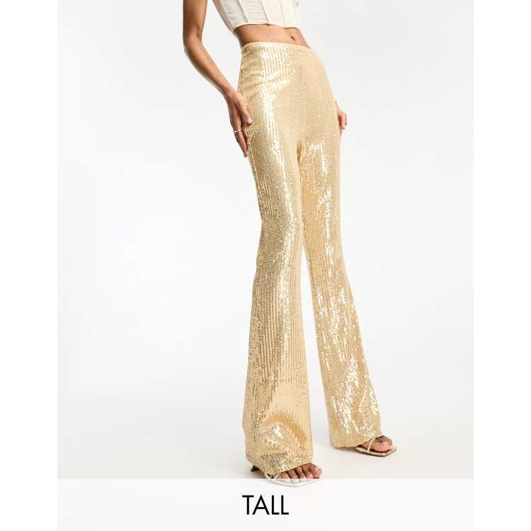 Rose Gold Sequin Flare Pants · Filly Flair