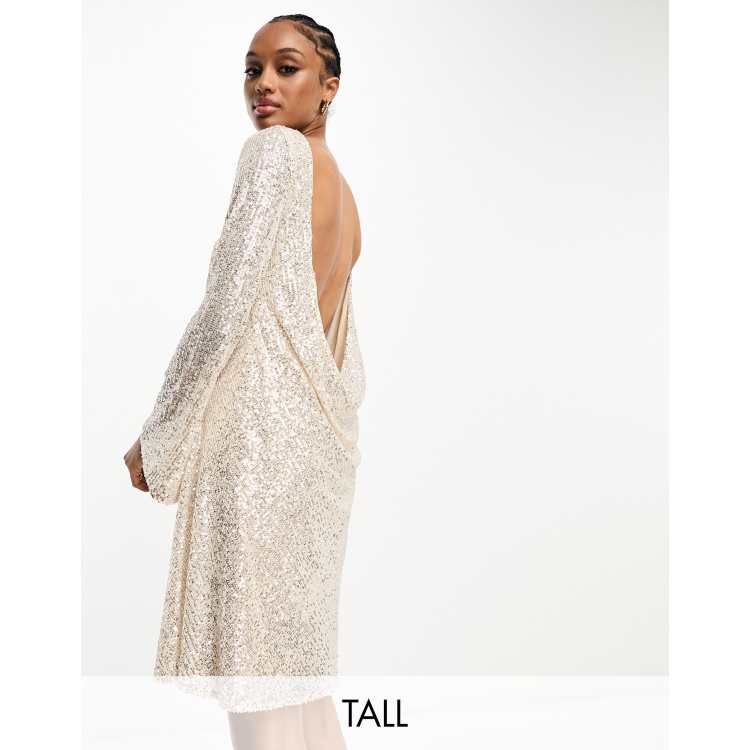 Asos long sleeve sequin dress online