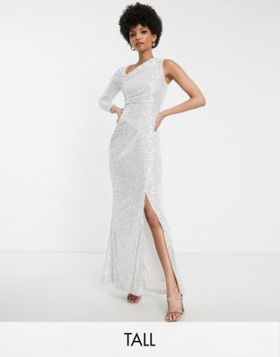 Jaded Rose Tall sequin maxi dress in silver