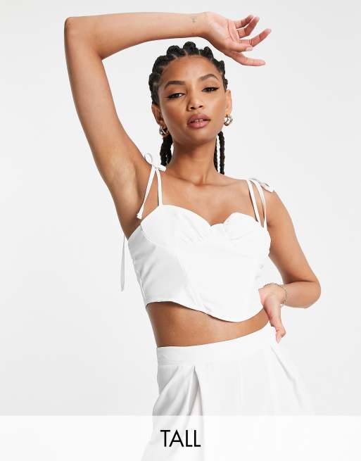 Jaded Rose Tall - Top a corsetto bianco con coppe in coordinato