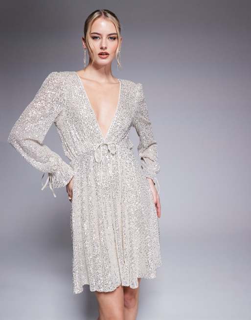 Jaded Rose Tall - Vestito corto con paillettes color argento