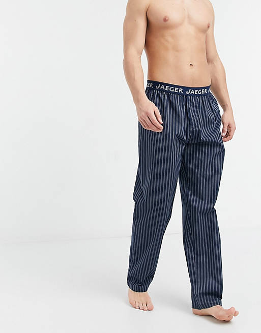 Jaeger lounge pants in navy with white stripes | ASOS