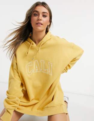 oversized yellow hoodie dress