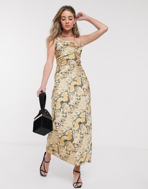 Cowl neck hotsell snakeskin dress