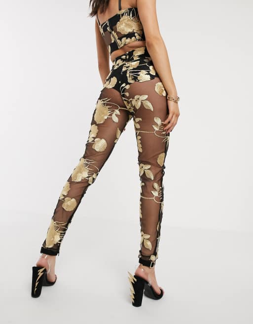 Jagger & Stone - Mom broek in metallic roze mesh, 2 van 4