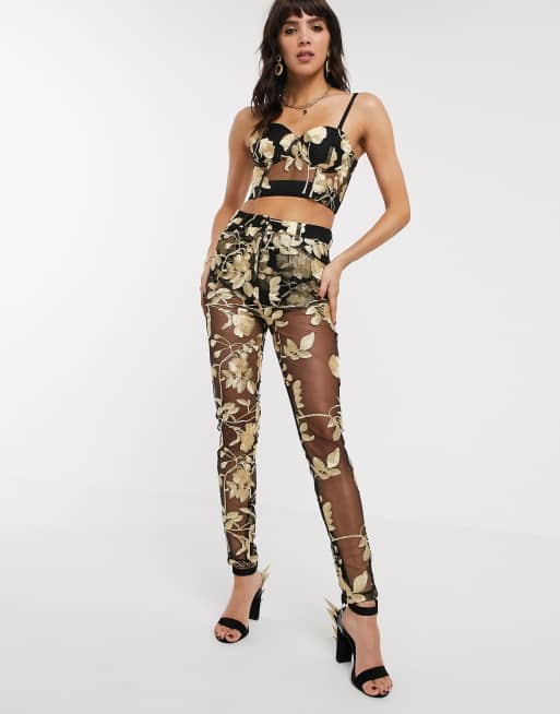 Jagger & Stone - Mom broek in metallic roze mesh, 4 van 4