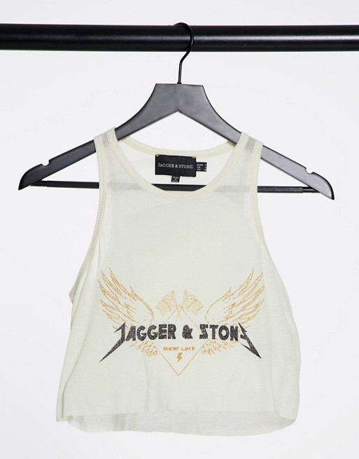 Jagger & Stone relaxed tank top with angel energy print