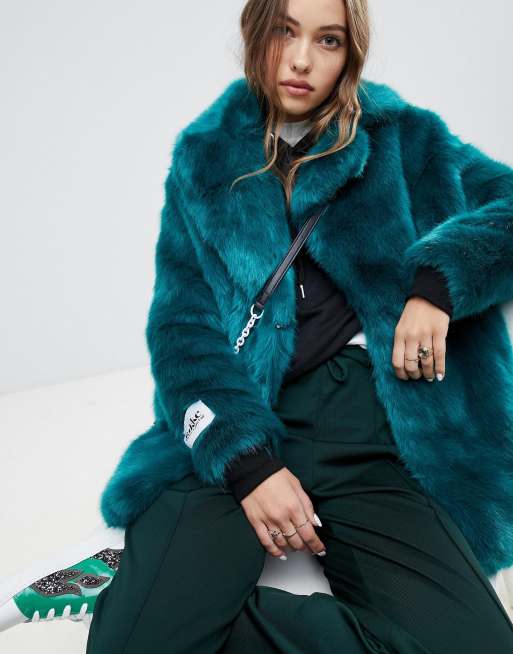 skære Udsigt hovedlandet Jakke mid length faux fur coat | ASOS