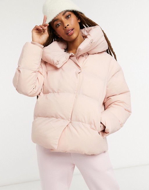 Jakke patricia cropped padded jacket with extreme collar in recycled polyester