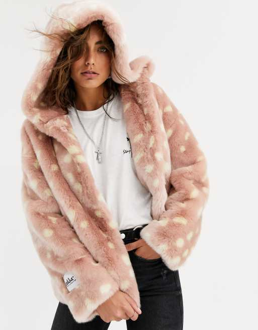 Cropped Jacket with Fur Hood