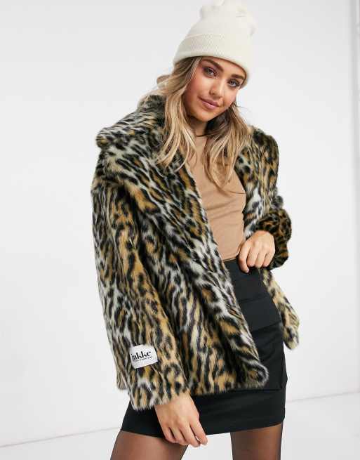 Jakke Rita faux mid coat in multi ASOS