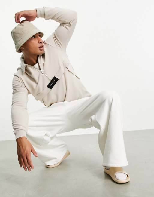 Jameson Carter aaron half zip sweat in stone
