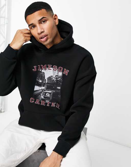 Jameson Carter city hoodie in black