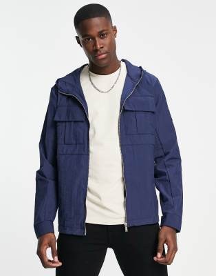 Jameson Carter Mills Nylon Jacket In Navy | ModeSens