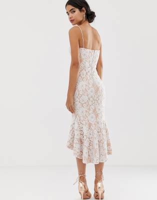 white lace cami dress