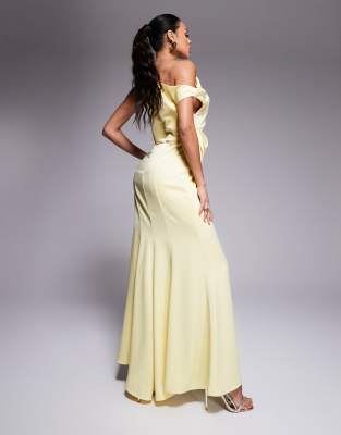 Jarlo Asymmetric Drape Satin Maxi Dress