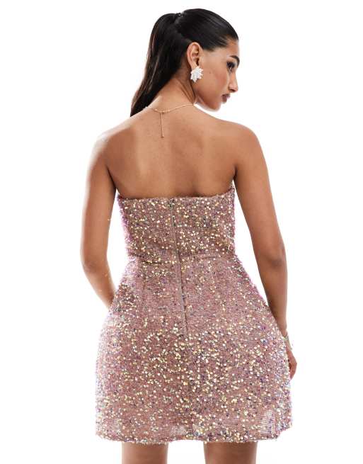 rose gold glitter mini dress ROSE GOLD SPARKLY KNIT MINI DRESS | CULT MIA main image 0