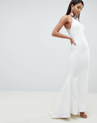 white maxi cami dress