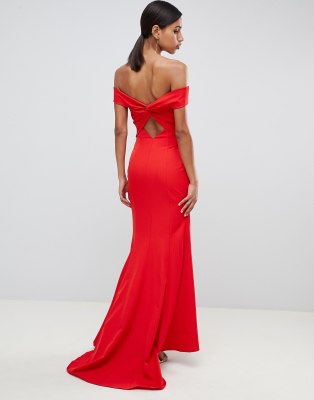 red bardot maxi dress