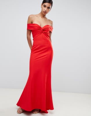 asos red bardot dress