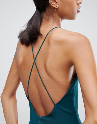 jarlo fishtail maxi dress with strappy back in green