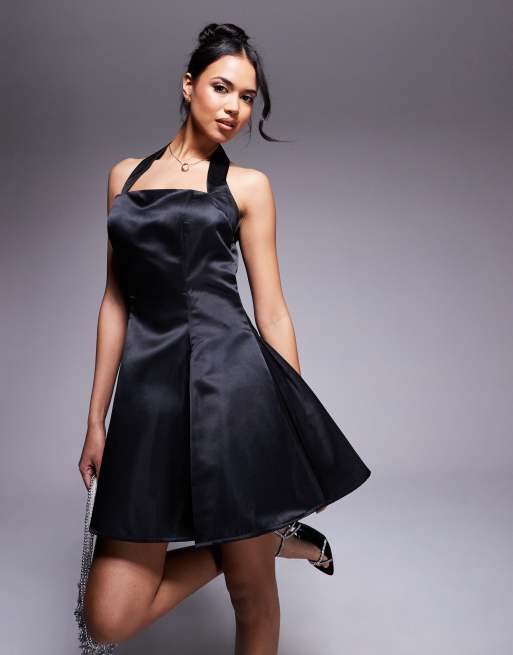 strapless open back dress Simple Black Short Prom Dresses with Sleeves Off Shoulder – jkprom main image 1