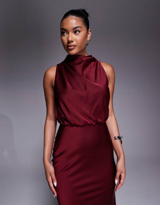 princess polly baby blue dress Jovena Burgundy Embellished Cape Sleeve Maxi Dress – Frock and Frill main image 0