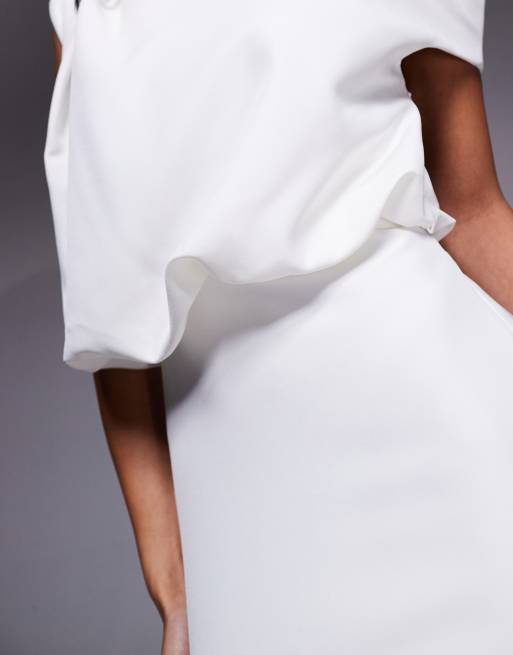 Jarlo Huda - Alt til bruden - Elfenbensfarvet maxikjole med offshoulder-detalje, 2 af 4