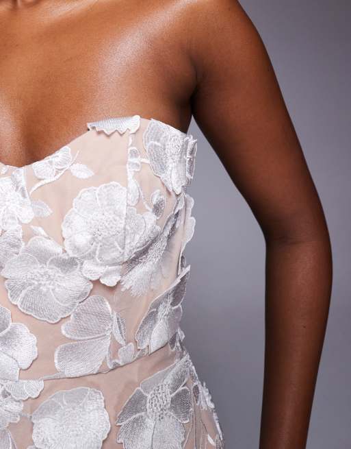 Jarlo – Kay – Benvit maxiklänning med bustier i spets, 2 av 4