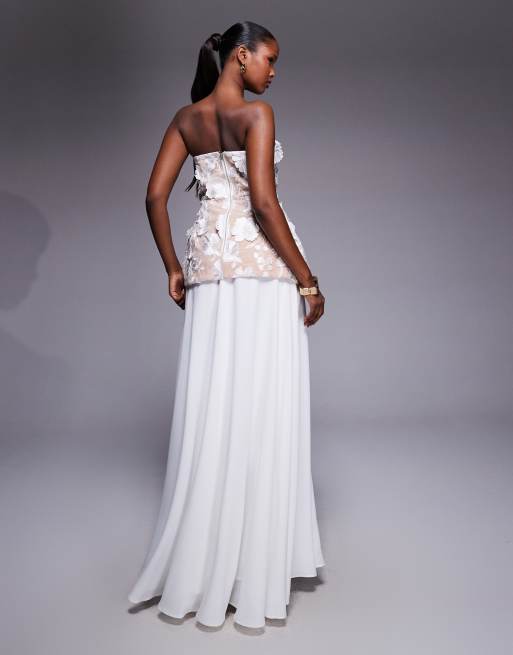 Jarlo - Kay - Robe longue avec bustier en dentelle - Ivoire, 3 de 4