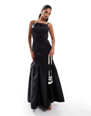 Jarlo mermaid dress with bow detail in black