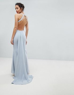 Jarlo Open Back Maxi Dress With Train 