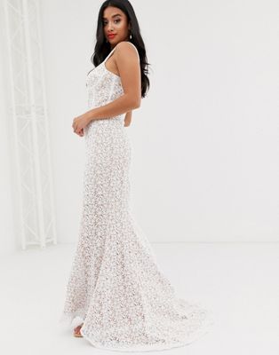 white lace corset dress