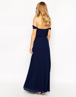 off shoulder maxi dress petite