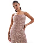 [Jarlo] Jarlo sequin slit maxi dress in rose gold 10 Rose gold