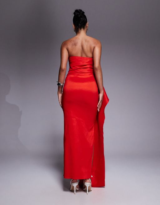 open lace back dress Blaze Strapless Maxi Dress With Overlay