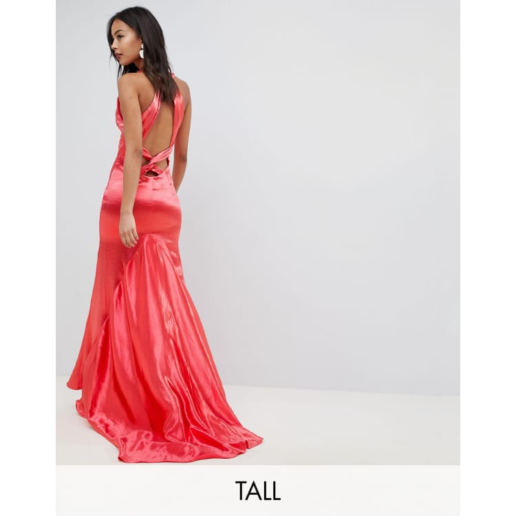 Jarlo high waist maxi fishtail skirt 2024 co-ord in coral