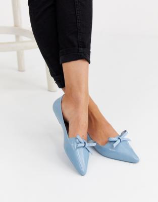 Jason Wu Pointed Bow Ballet Flat In Blue In Blue