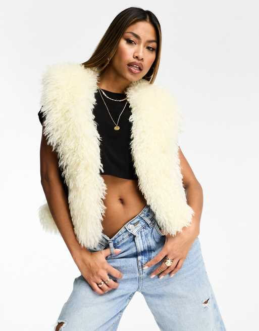 Faux fur trim outlet vest